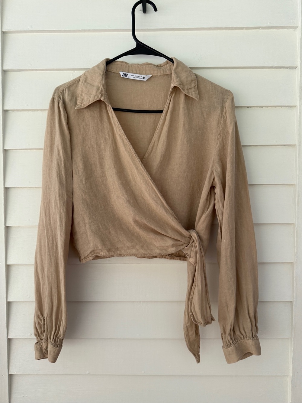Zara | Linen Wrap Tie Top Size Small